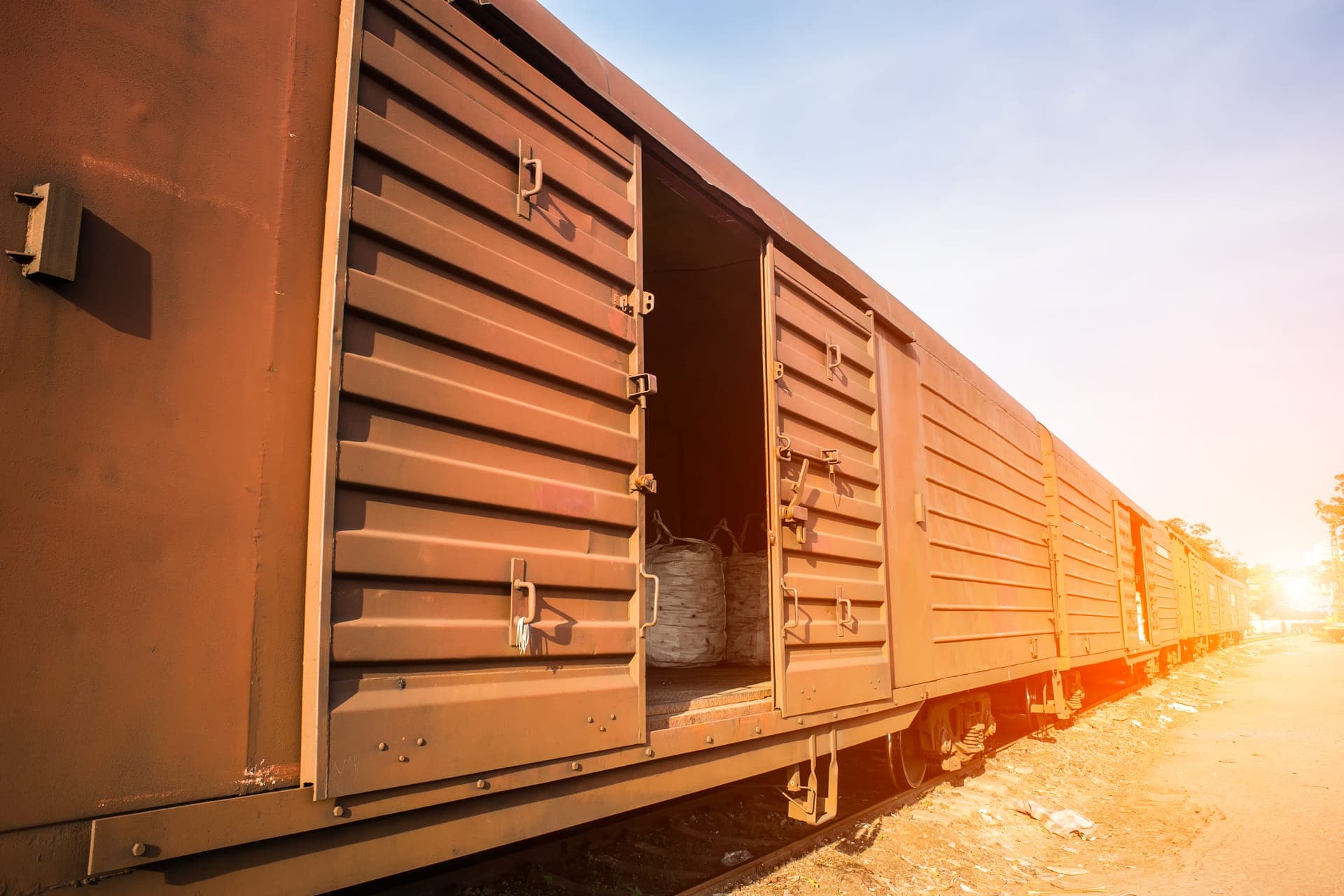 Freight train with containers