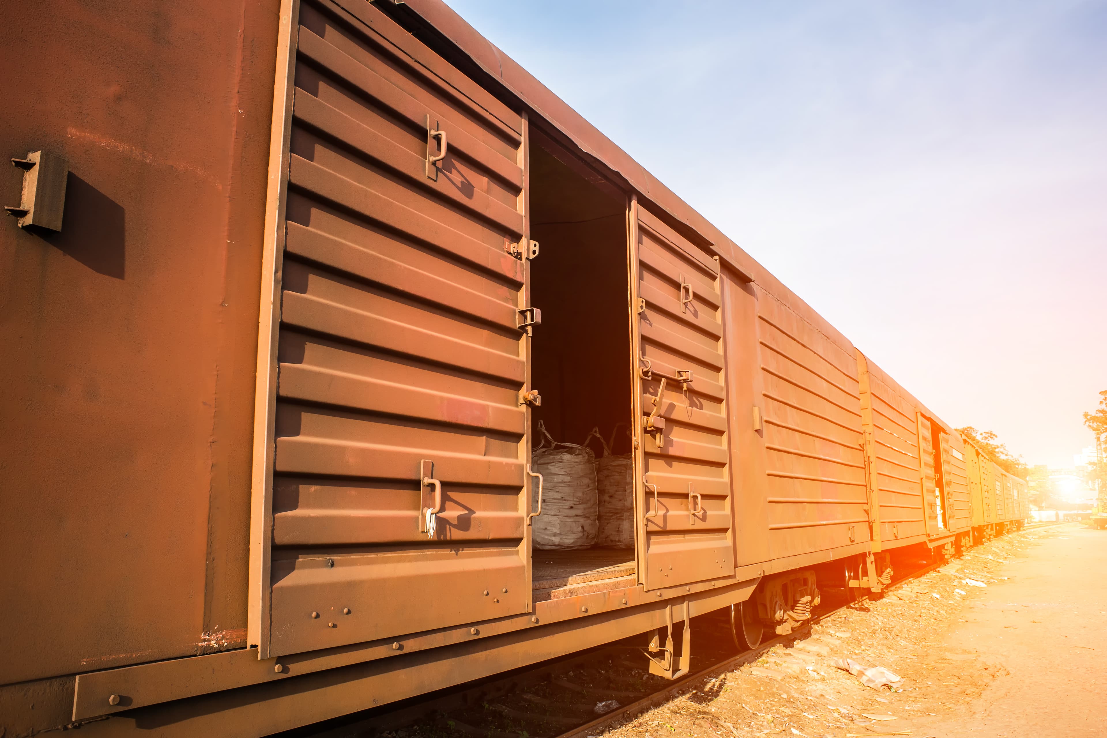 Freight train with containers